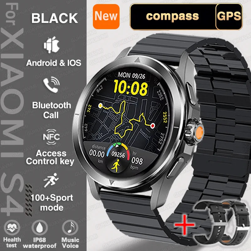 S4 Ultra Outdoor Smart Watch Men AMOLED GPS NFC Heart Rate