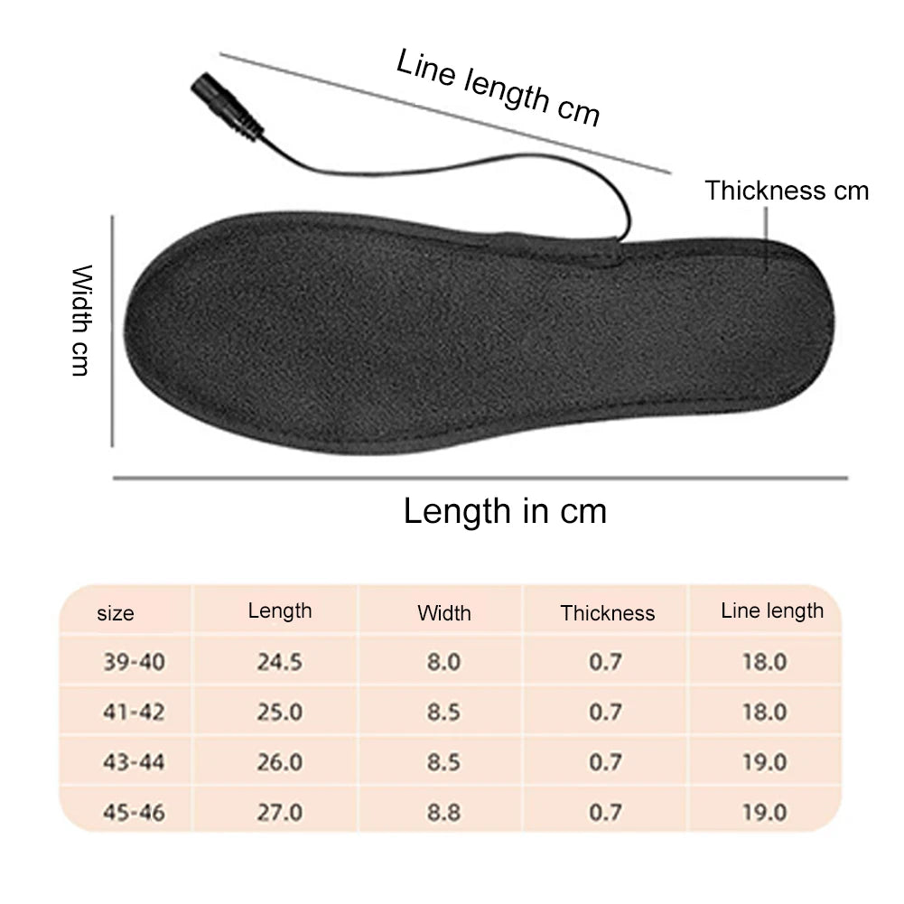 USB Heated Shoe Insoles For Women And Men Feet Warm Winter Electric Insoles With Carbon Fiber Heating Elements