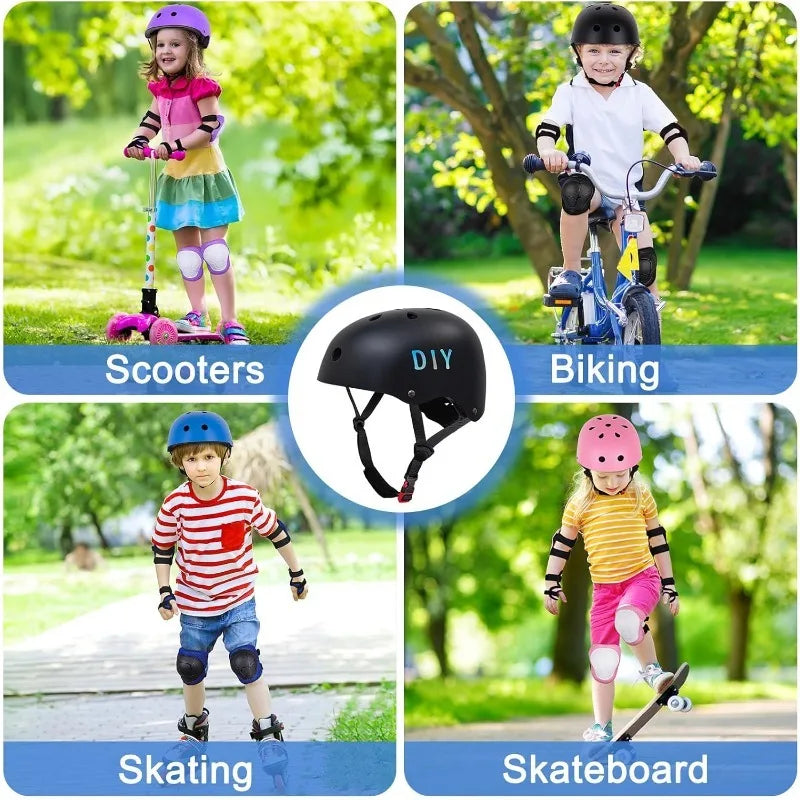 FIODAY Kids Bike Helmet And Protective Gear Knee Elbow Pads