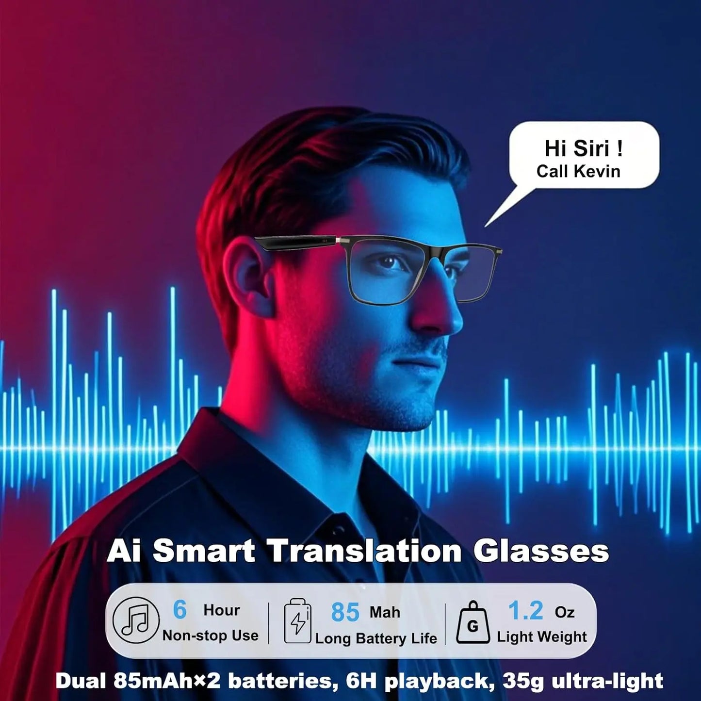 Giinova AI Translation Smart Glasses RealTime 160 Languages