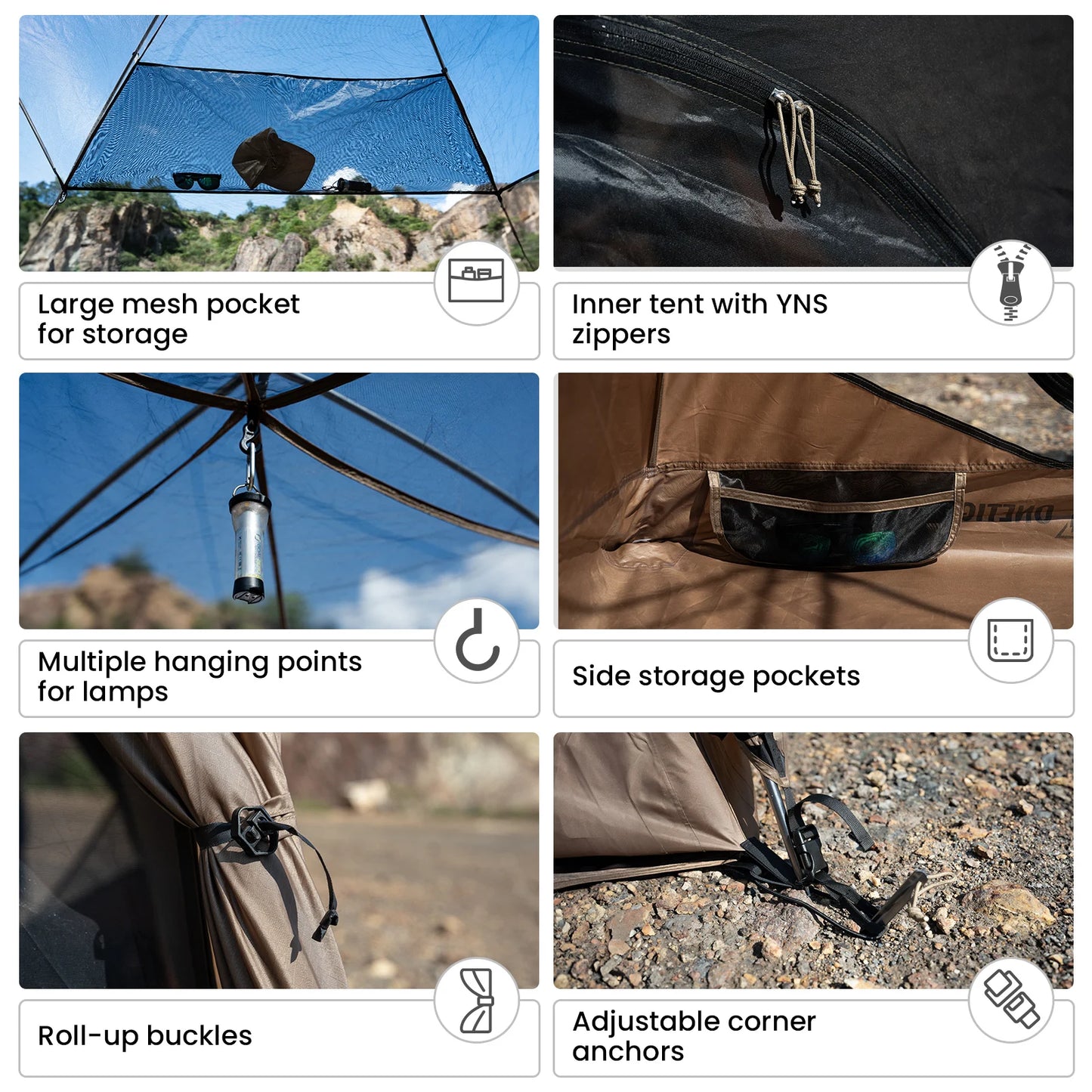 OneTigris JOVIAN Camping Tent 3-Season 4-Person Dome Tent Outdoor Backpacking Shelter With Tent Bottom Waterproof Floor Mat