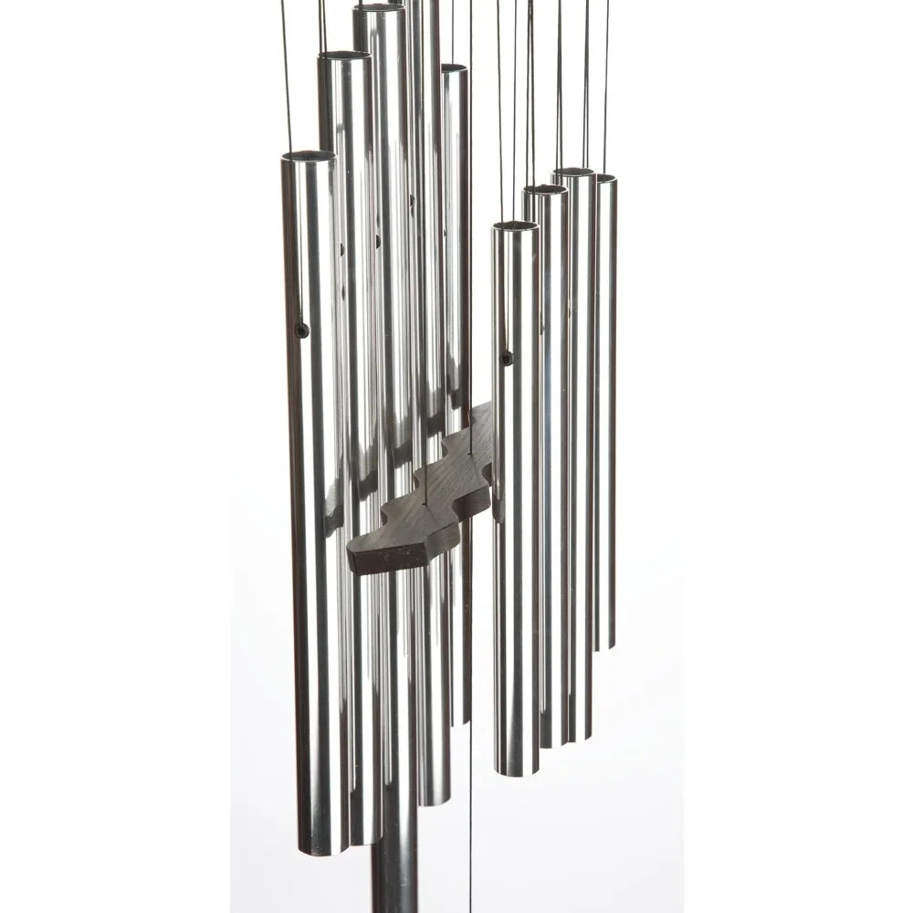 Woodstock Chimes Eastern Energy Healing Wind Chime for Outside 34 Medium Silver,Harmonic Light Sound, Outdoor Decor for Patio, P