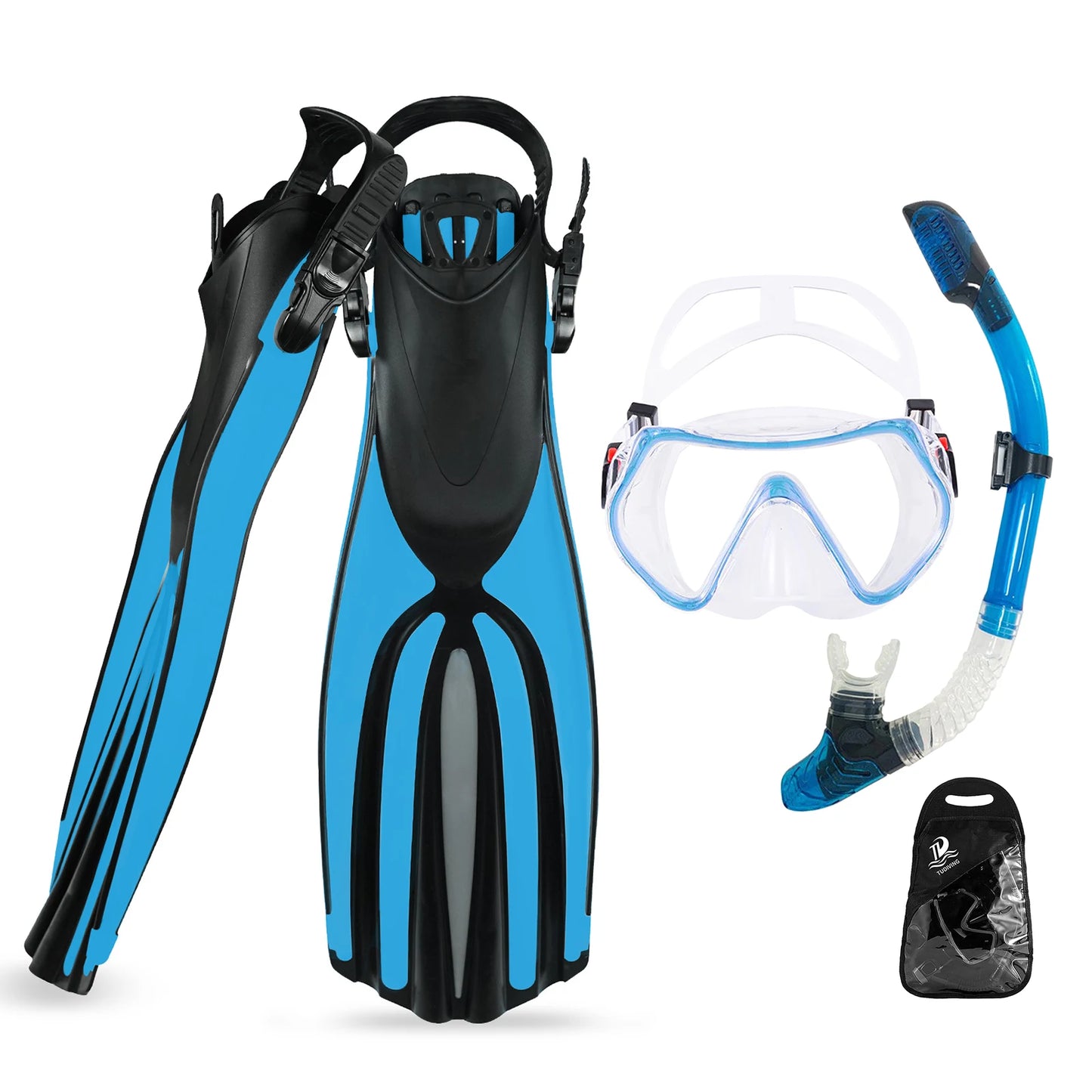 TUDIVING Portable Snorkeling Gear Three-Piece Set For Adults