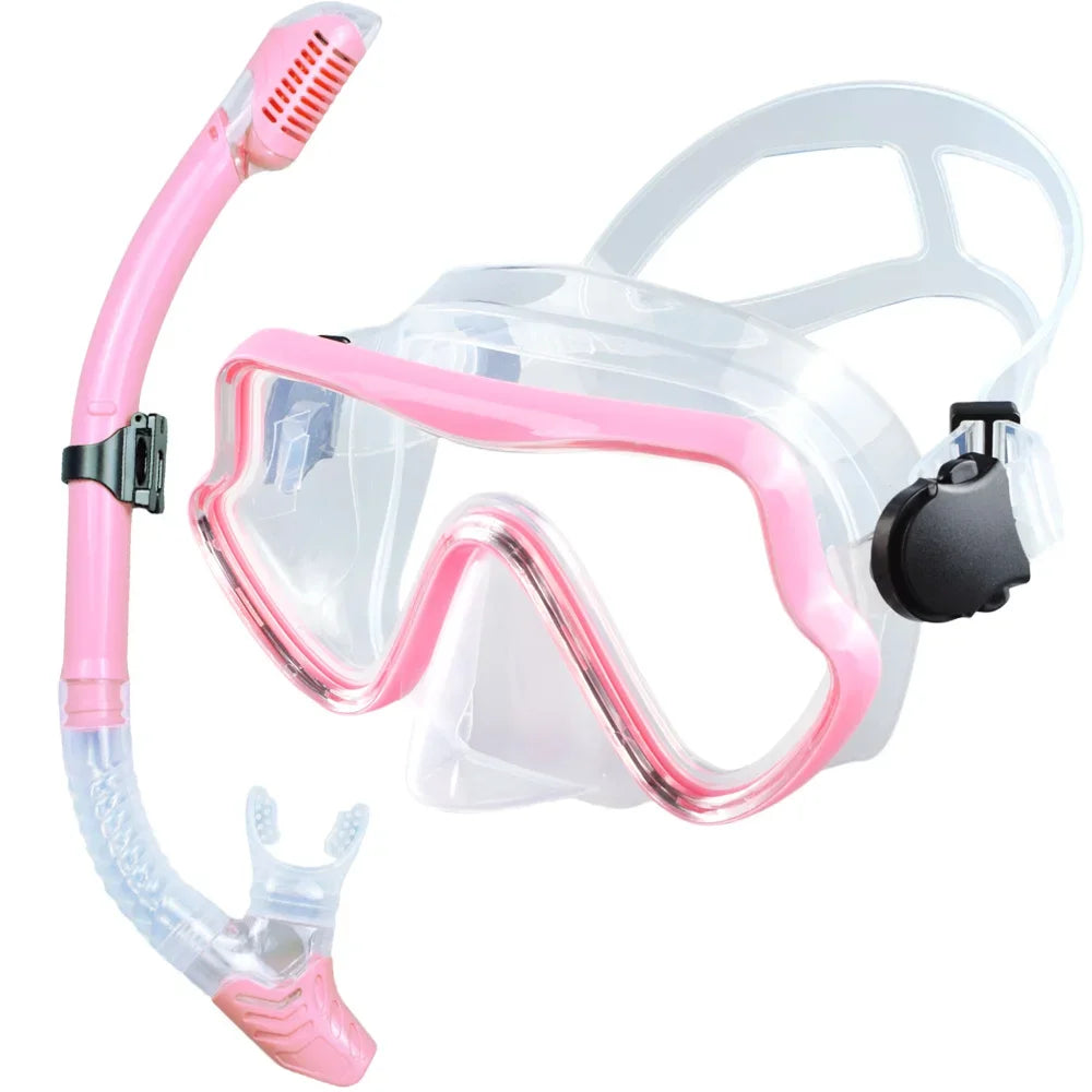 JoyMaySun Scuba Mask Snorkel Set For Adults Panoramic Tempered Glass