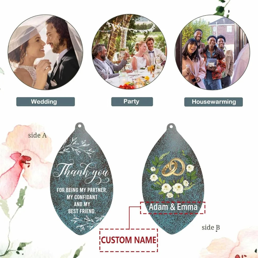 custom engraved names & date wind chimes - unique wedding gift for new couples 2024