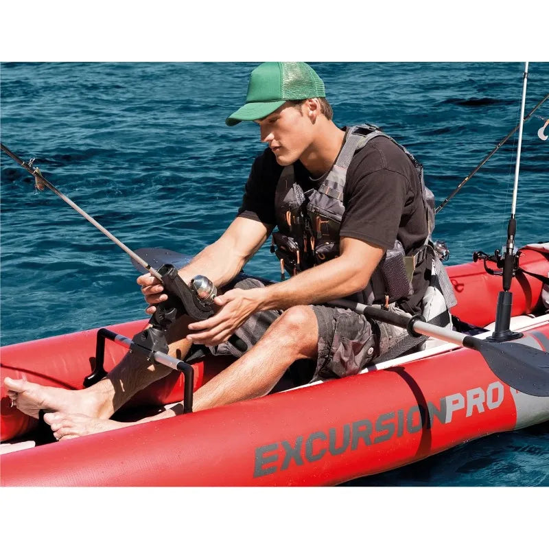 Intex 68309EP Excursion Pro K2 Inflatable Kayak Set With 86 Inch Paddles And High Output Pump SuperTough PVC 2 Person