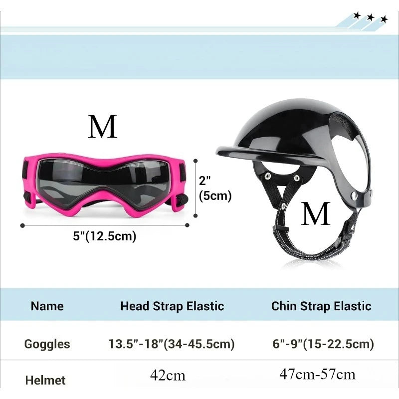 LETVIA Dog Helmet With Goggles Anti UV Sunglasses For Pets