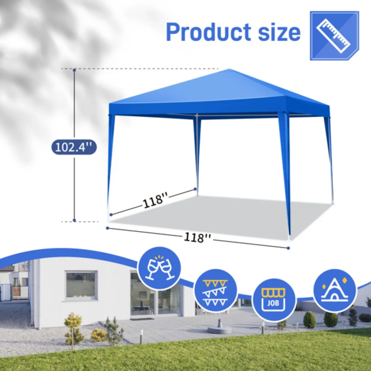 Outdoor Gazebo Waterproof Outdoor Canopy Patio Tent Party Tent for Wedding BBQ Cater Fishing Picnic Party 10"x10"
