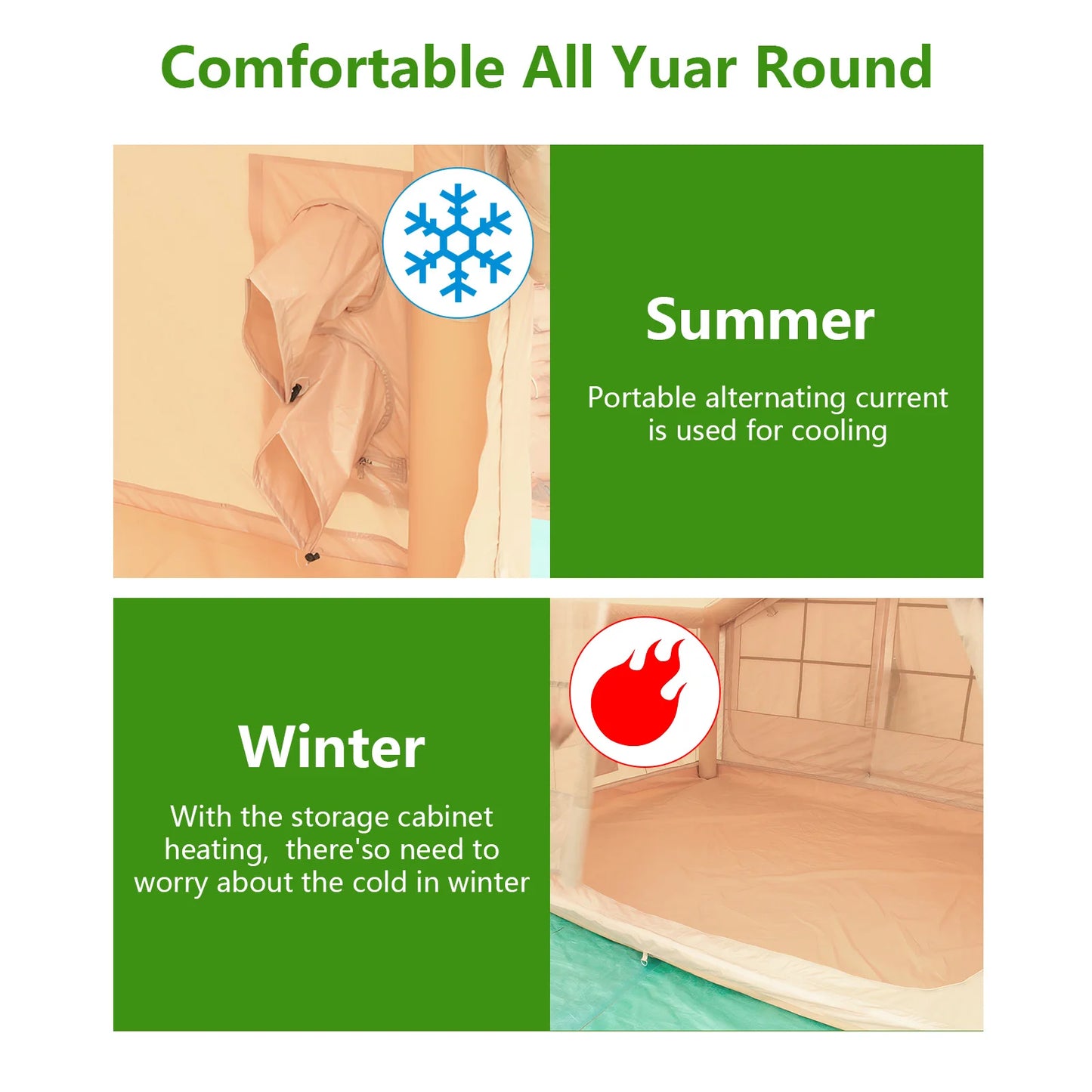 Outdoor Foldable Four Seasons Air Tent Camping Inflatable Tents Waterproof Family Canopy Moisture-Resistant Tent with Pump