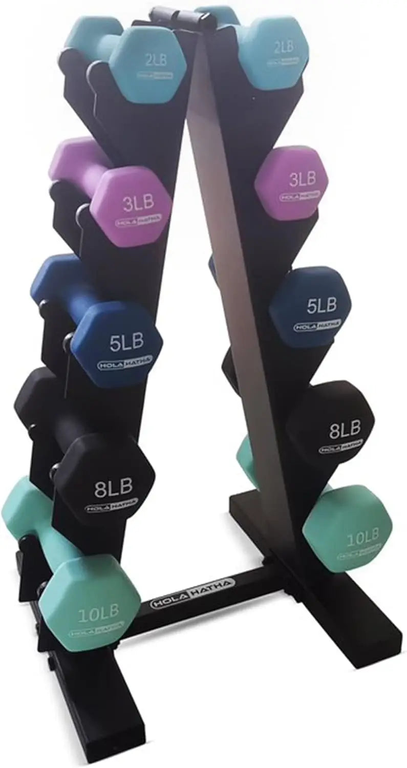 Neoprene Dumbbell Set With Rack For Home Weight Training