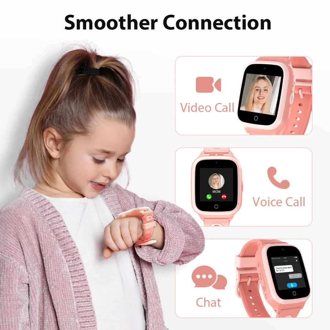 4G Smart Watch For Kids With 30 Day Free Unlimited Plan Video Call Voice Chat GPS SIM Card Included Gift For Child