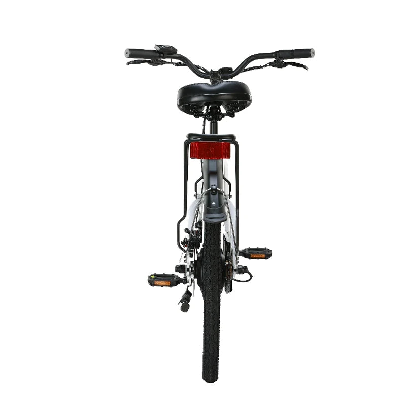 Supermach 26-in E-bike with Full Suspension, 500W Motor, Double Clip Brake, Step Through,