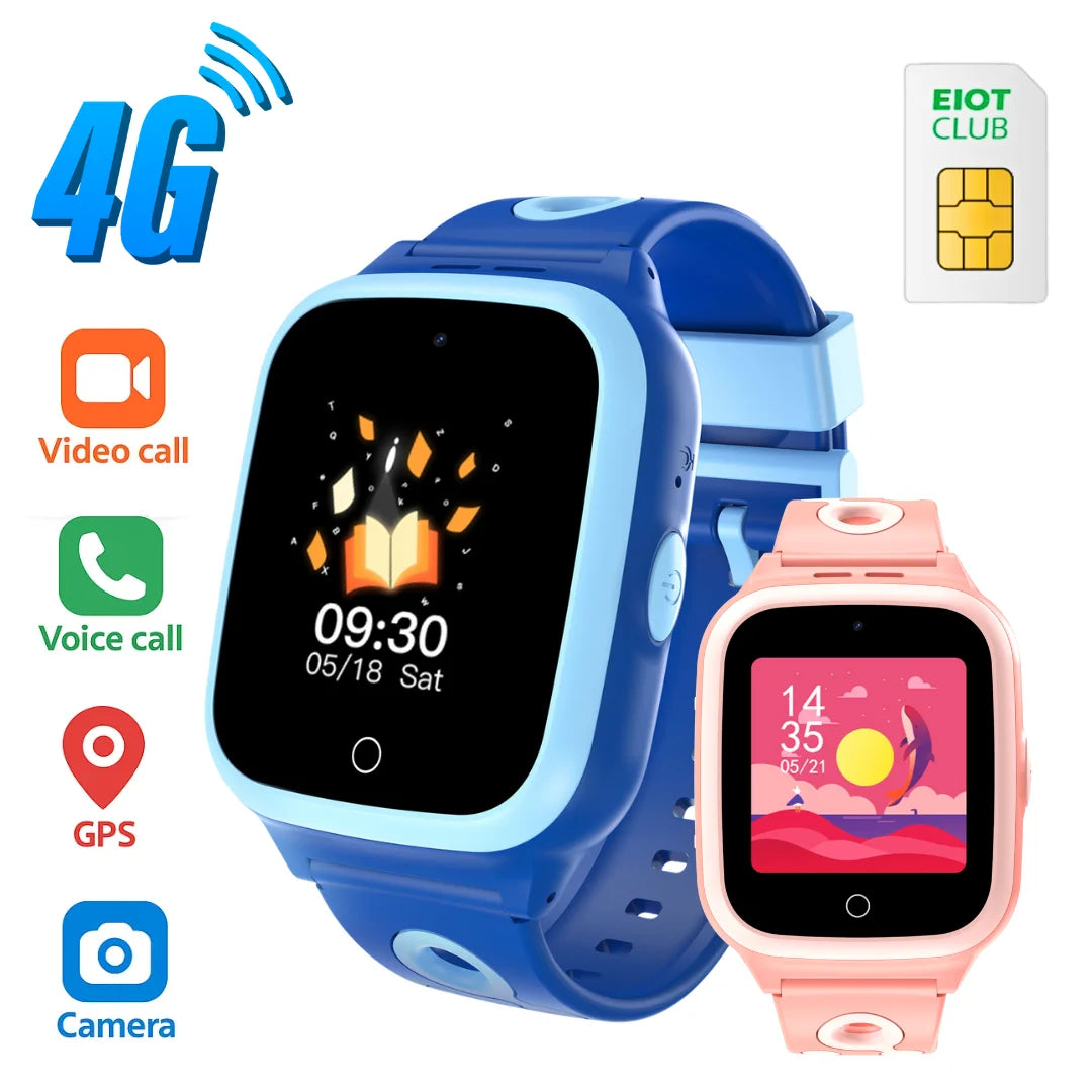 4G Smart Watch For Kids With 30 Day Free Unlimited Plan Video Call Voice Chat GPS SIM Card Included Gift For Child