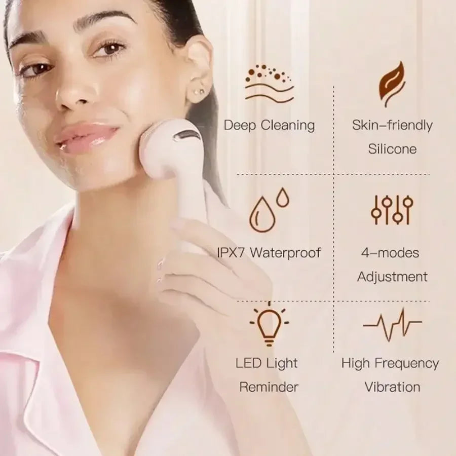 Function Electric Silicone Facial Brush Massager Waterproof