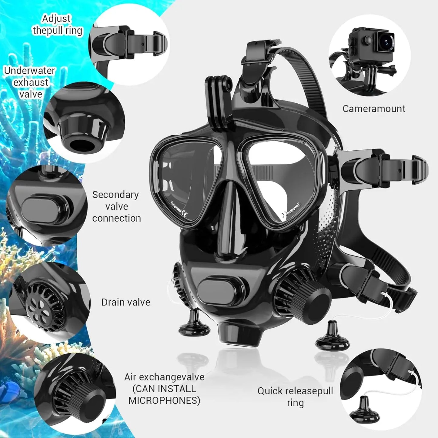 High-concerned Full Face Dive Mask For Snorkeling And Diving