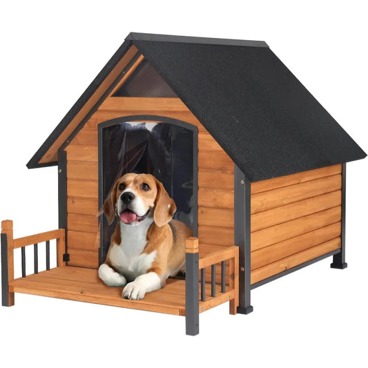 Aivituvin Outdoor Dog House With Metal Frame Kennel