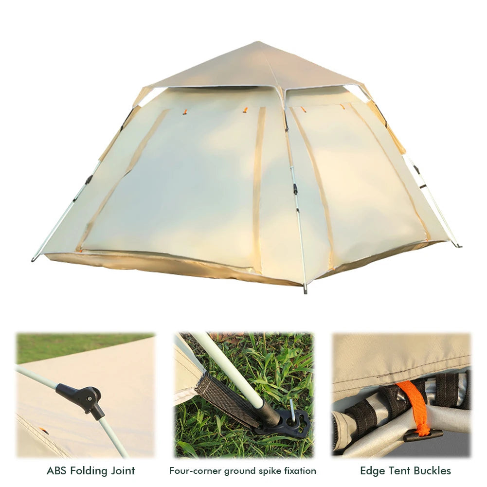 Easy Pop Up Camping Tents Waterproof Two Doors Instant Tent Automatic Quick Opening Backpacking Tent for Family Camping Tent