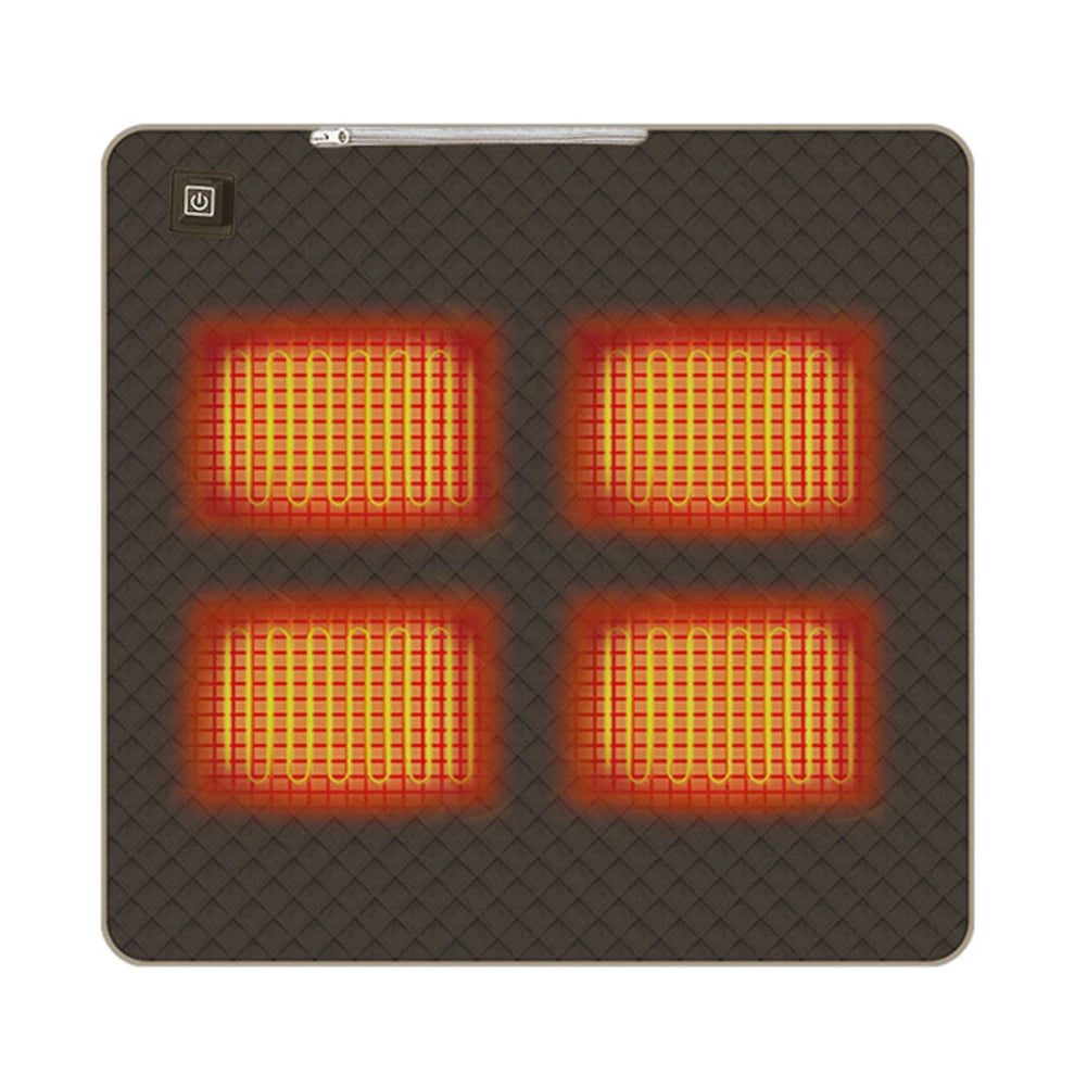 Mojoyce 4 Heated Areas Camping Chair Heated Cushion Portable Heating Pad With Three Temperature Settings For Winter