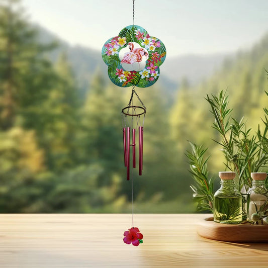 Colorful Hummingbird and Flower 3D Wind Spinner for Outdoor Garden Decorations - Hanging Windmill Wind Catcher for Patio Lawn
