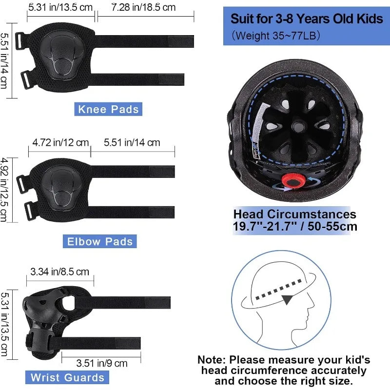 FIODAY Kids Bike Helmet And Protective Gear Knee Elbow Pads