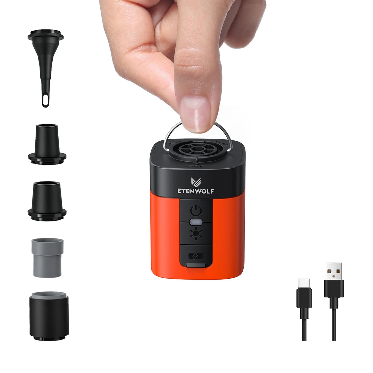 ETENWOLF Air 3 Electric Air Pump 2600mAh Battery Portable Camping Pump for Air Mattresses Sleeping Pads and Pool Floats