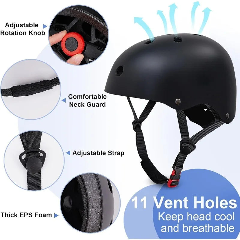 FIODAY Kids Bike Helmet And Protective Gear Knee Elbow Pads