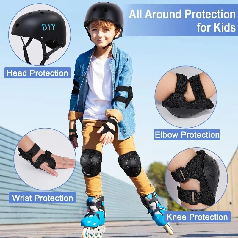 FIODAY Kids Bike Helmet And Protective Gear Knee Elbow Pads