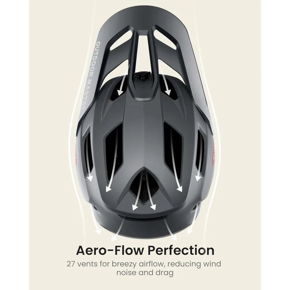 High Concerned Mountain Bike Full Face Helmet Chin Pads