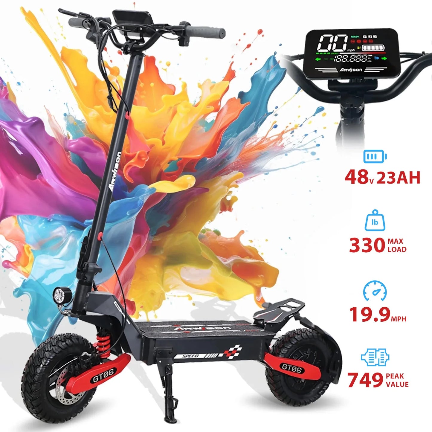HEZZO GT06 Electric Scooter 1200W Dual Braking Suspension