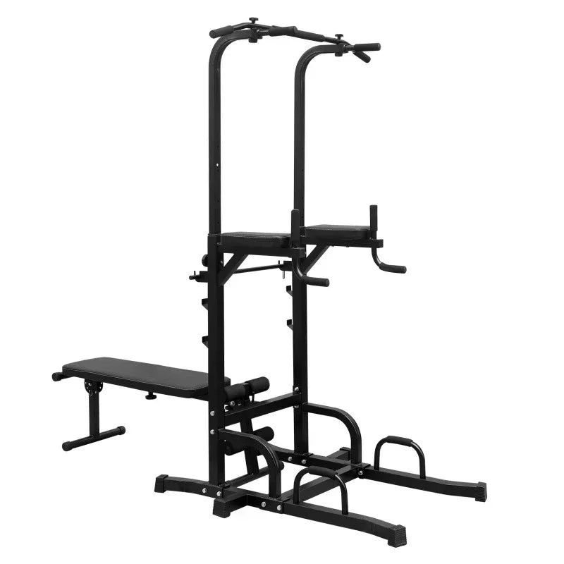 Power Tower Dip Station With Bench And Pull Up Bar Home Gym