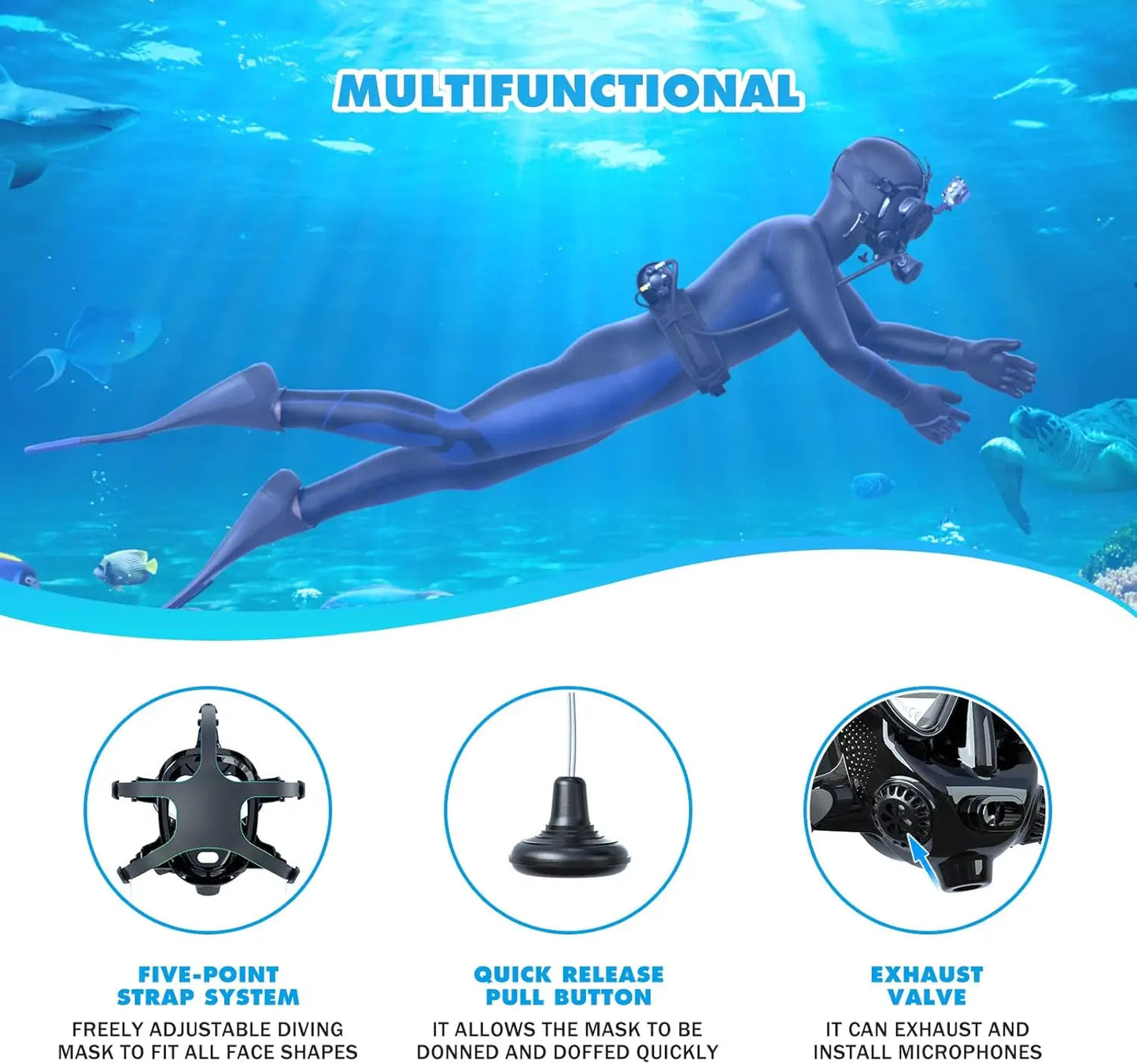 Smaco Full Face Diving Mask Camera Mount