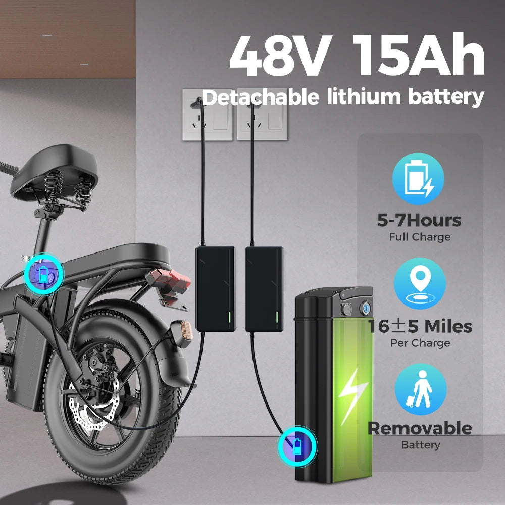 Toofly GS3 Folding Electric Bicycle 250W Motor 48V Battery