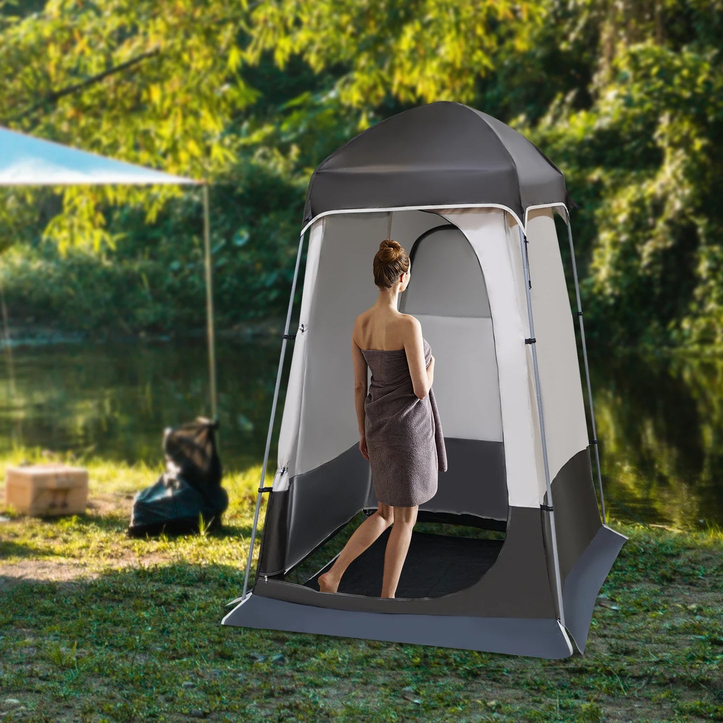 Foldable Outdoor Camping Tent Portable Shower Tent Privacy Changing Room for Seaside Beach Travel Removable Portable Toilet Tent