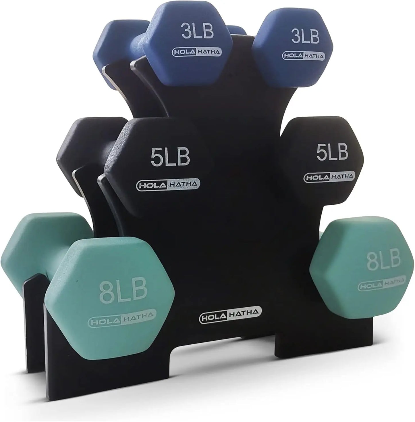 Neoprene Dumbbell Set With Rack For Home Weight Training