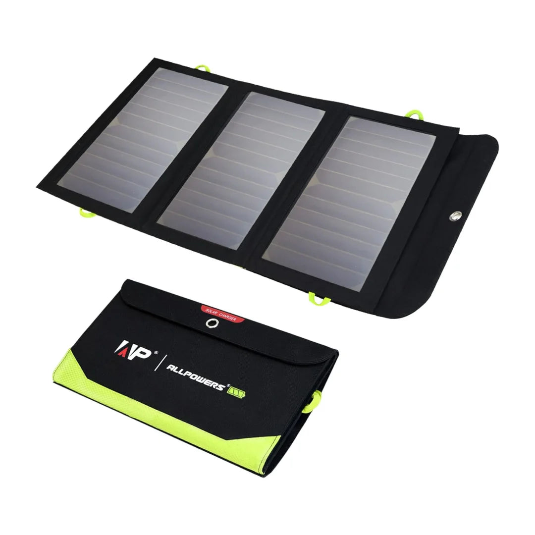 ALLPOWERS Foldable Solar Panel 21W Charger For Travel 5V 18V High Efficiency Battery Charger For Iphone