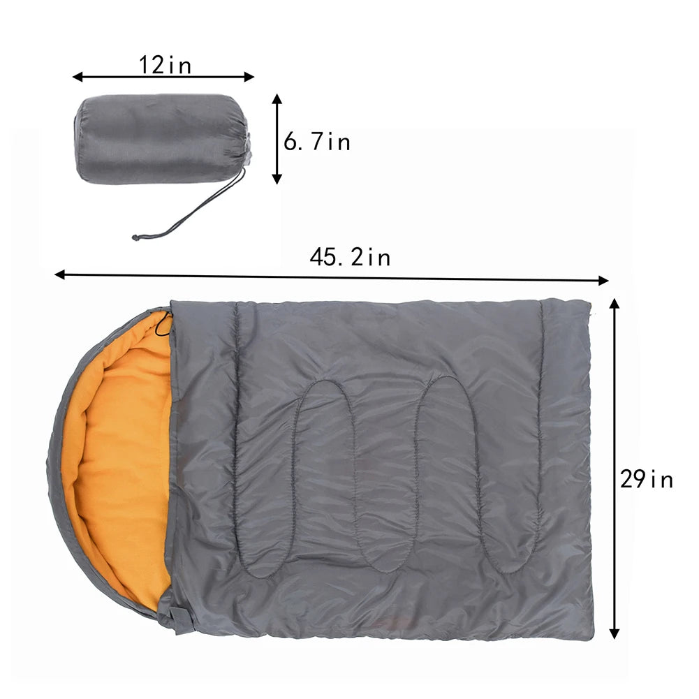Fleece Camping Dog Bed Winter Warm Sleeping Bag for Dogs Waterproof Pet Bed Cushion Washable Zipper for Outdoor Camp Hiking