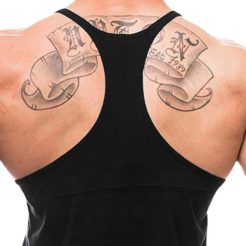 Gym Fitness Bodybuilding Muscle Tank Tops Summer Cotton Breathable Sleeveless Y-back T-shirt Mens Sport Workout Muscle Vests