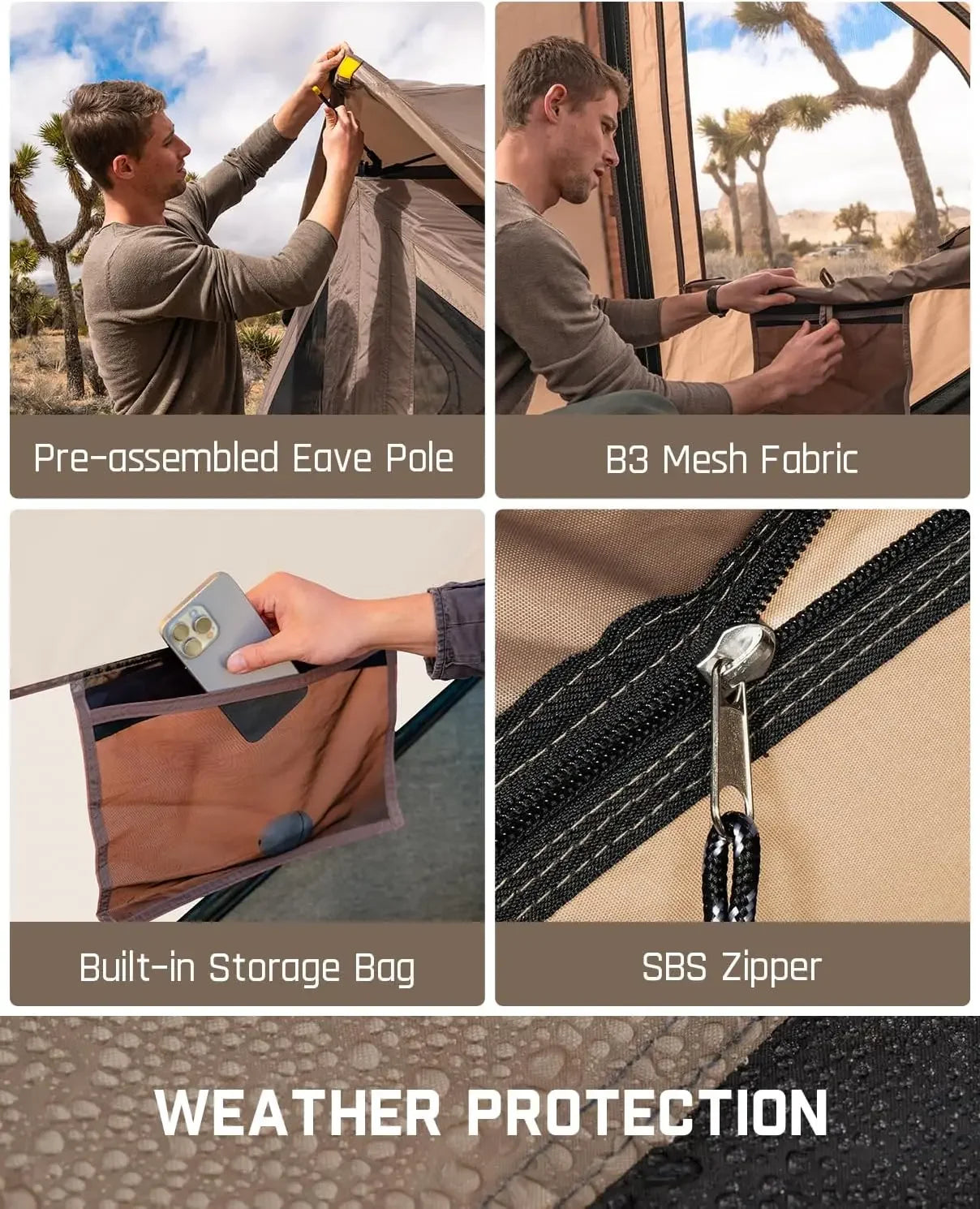 XMSJ Alpha C4 Ultra 4 Person Pop Up Camping Tent Rainfly