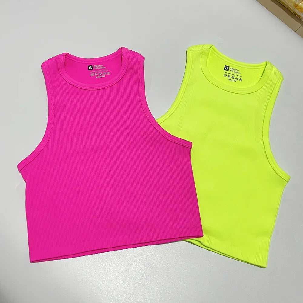 Women Yoga Vest Great Elasticity Gym Sports Crop Tops Fitness Workout Shirts Streetwear Tank Tops Wholesale
