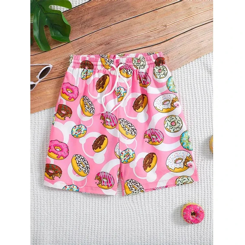 Harajuku Ice Cream 3D Print Quick Dry Board Shorts