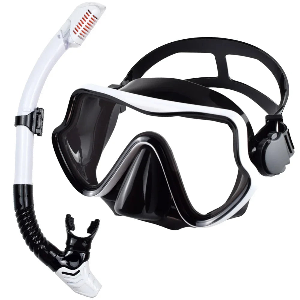 JoyMaySun Scuba Mask Snorkel Set For Adults Panoramic Tempered Glass