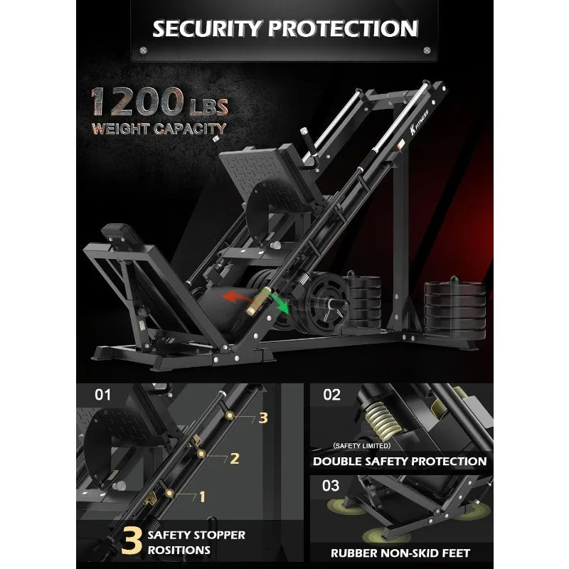 YTYINH Leg Press Hack Squat Machine Professional Adjustable