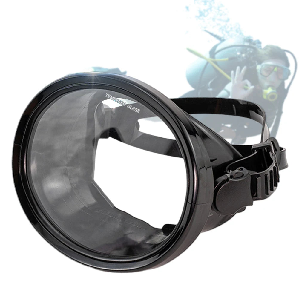 Shunmaii Oval Diving Mask Single Lens Tempered Glass Goggles