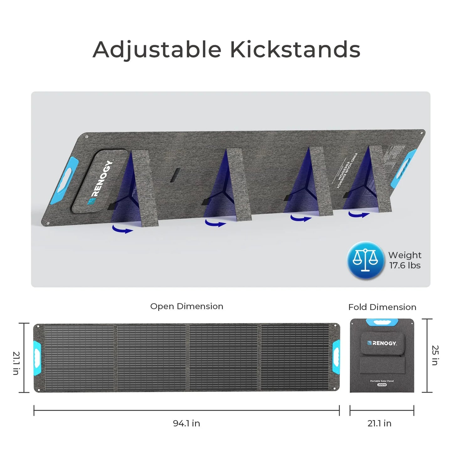 Renogy 200W Portable Solar Panel IP65 Waterproof Foldable