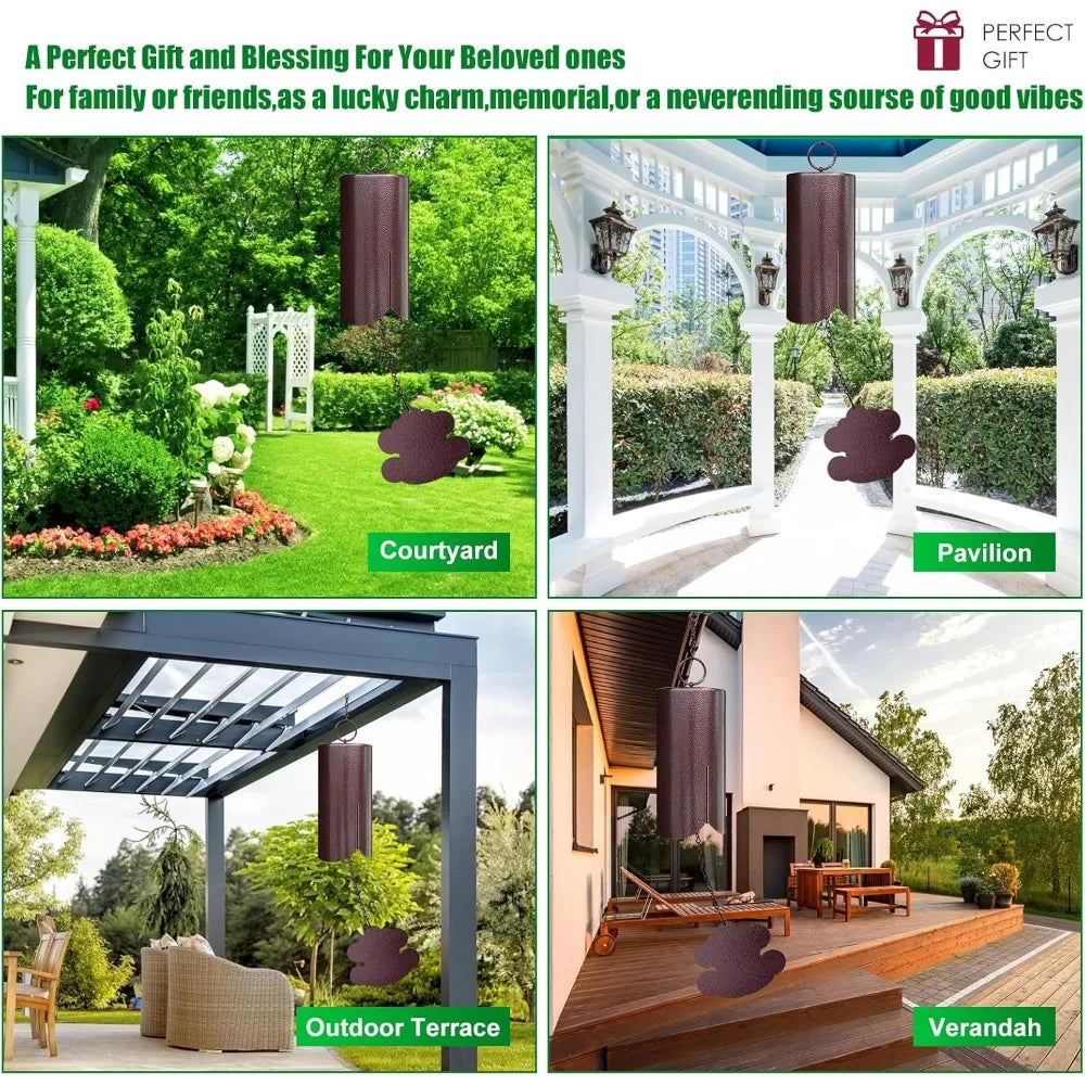 FengShui Wind Chimes with Auspicious Clouds,36 inch Copper Vein Large Wind Chimes for Outside Deep Tone,Deep Resonance Serenity