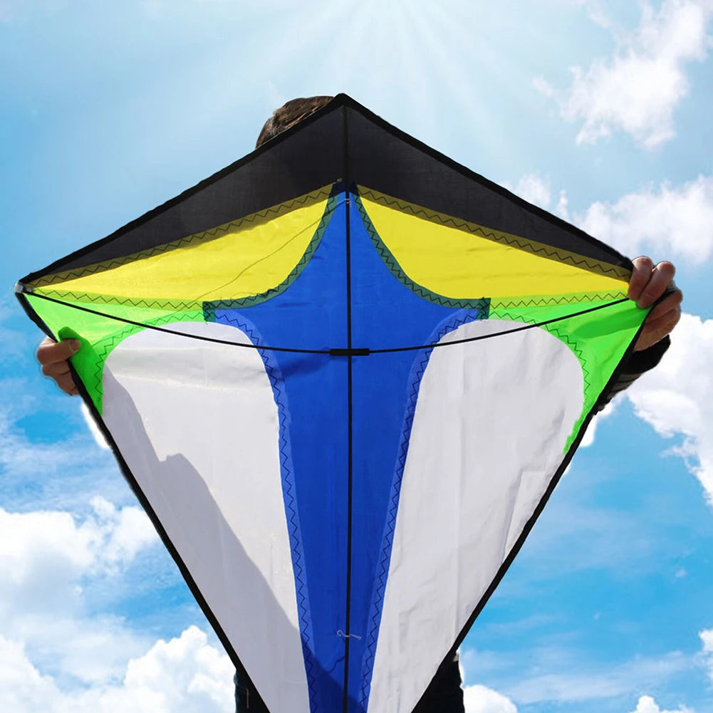 Easy To Fly Diamond Shaped Kite with Long Tail Colorful Flight Kite Primary Stunt Kite Enhance Coordination for Boys Girls