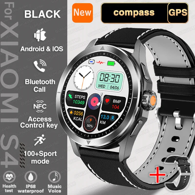 S4 Ultra Outdoor Smart Watch Men AMOLED GPS NFC Heart Rate