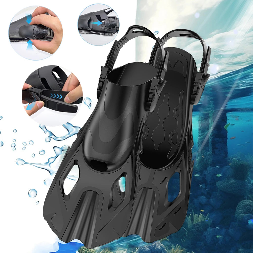 Shunmaii Open Heel Snorkel Fins Non Slip Flippers For Diving