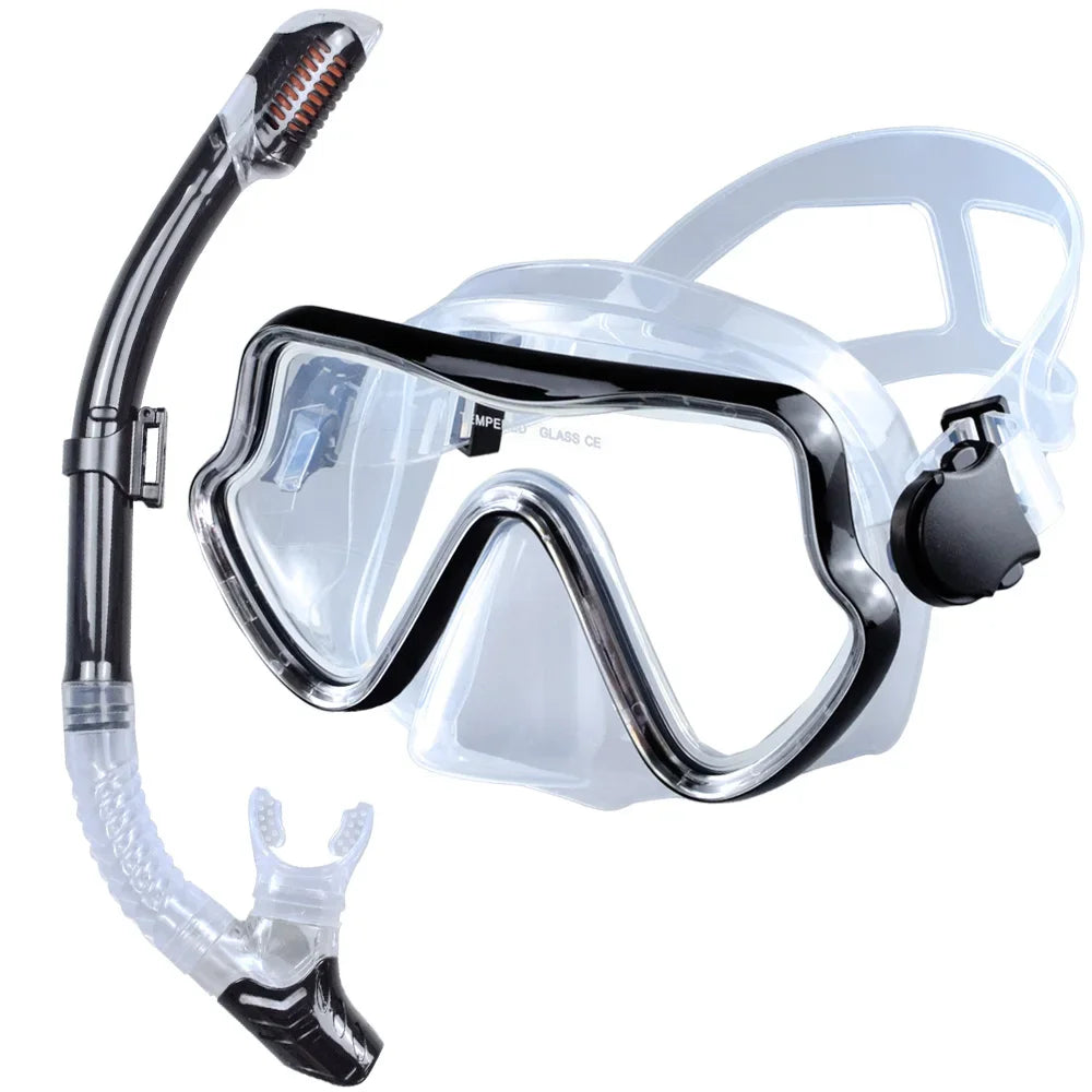 JoyMaySun Scuba Mask Snorkel Set For Adults Panoramic Tempered Glass