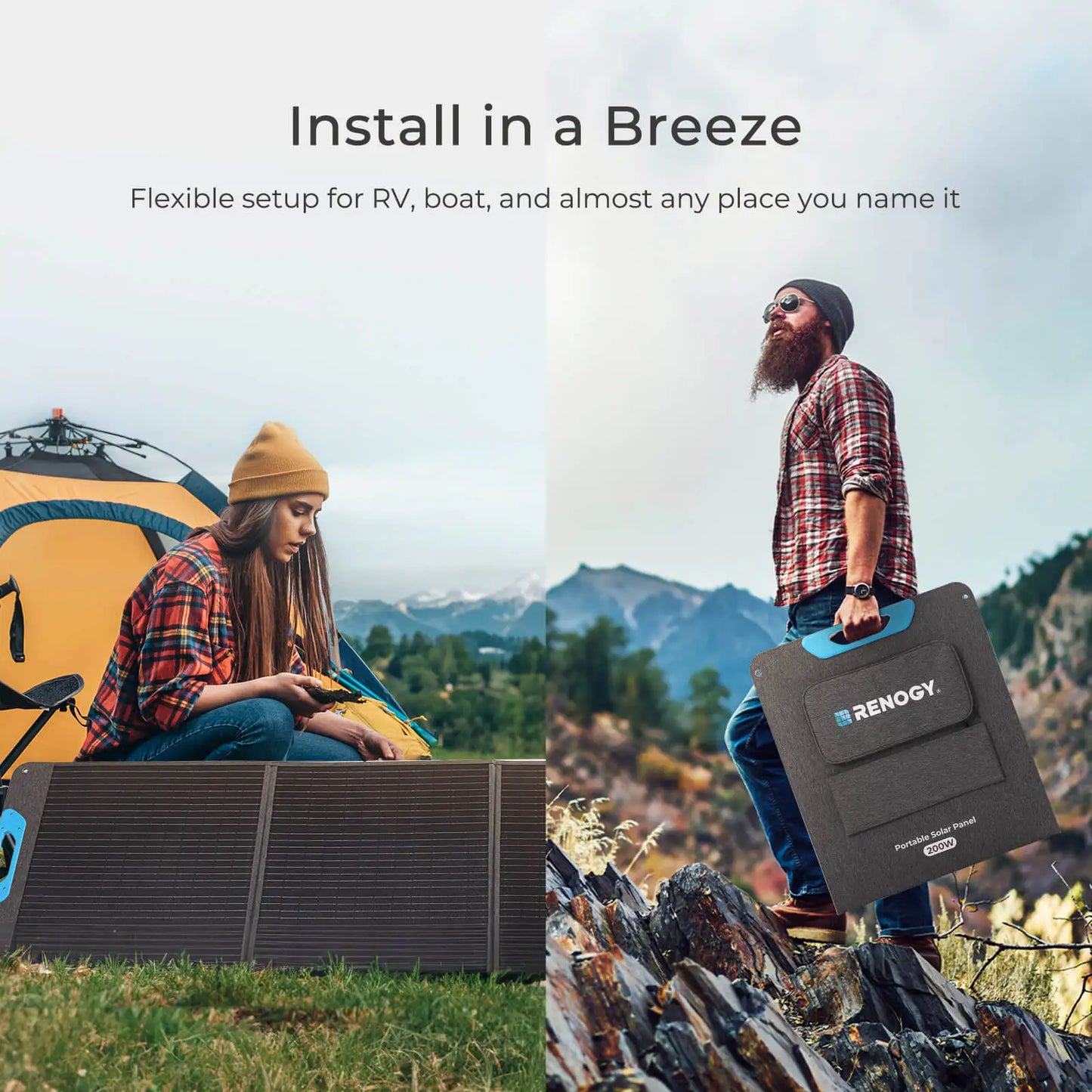 Renogy 200W Portable Solar Panel IP65 Waterproof Foldable